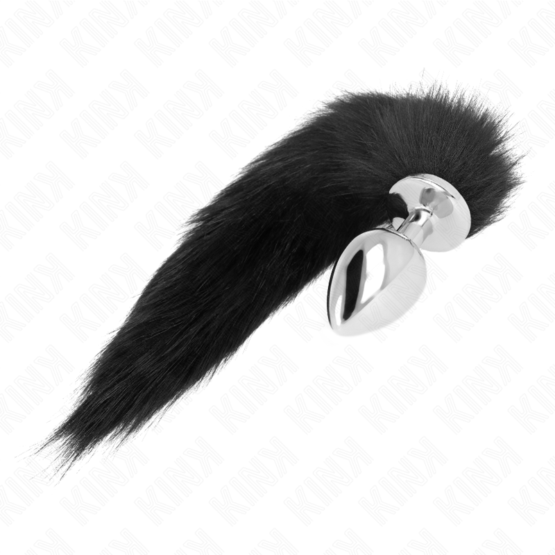 KINK - PLUG ANALE TAGLIA L 10 X 4 CM CON CODA SINTETICA 40 CM NERO