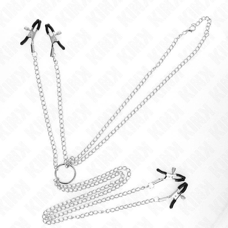 KINK - 4 MORSETTI PER CAPEZZOLO E CLITORIDE REGOLABILI ARGENTO