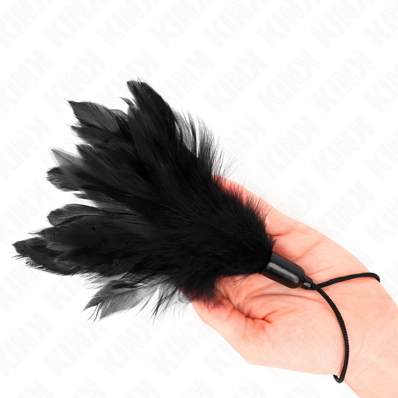 Piuma da solletico con manico in corda e base in plastica 15 cm – KINK