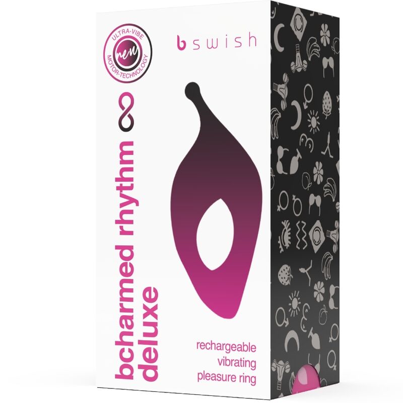B SWISH - BCHARMED RHYTHM INFINITE DELUXE ANELLO PER PENE 15 VIBRAZIONI NERO