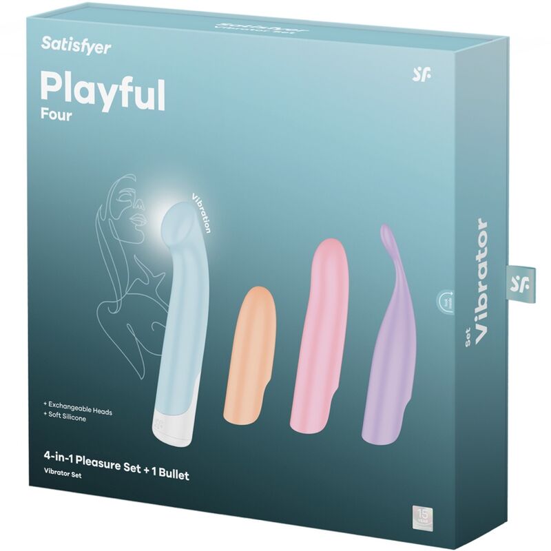 SATISFYER - VIBRATORI GIOCOSI QUATTRO SET 4 IN 1 + POWER BULLET