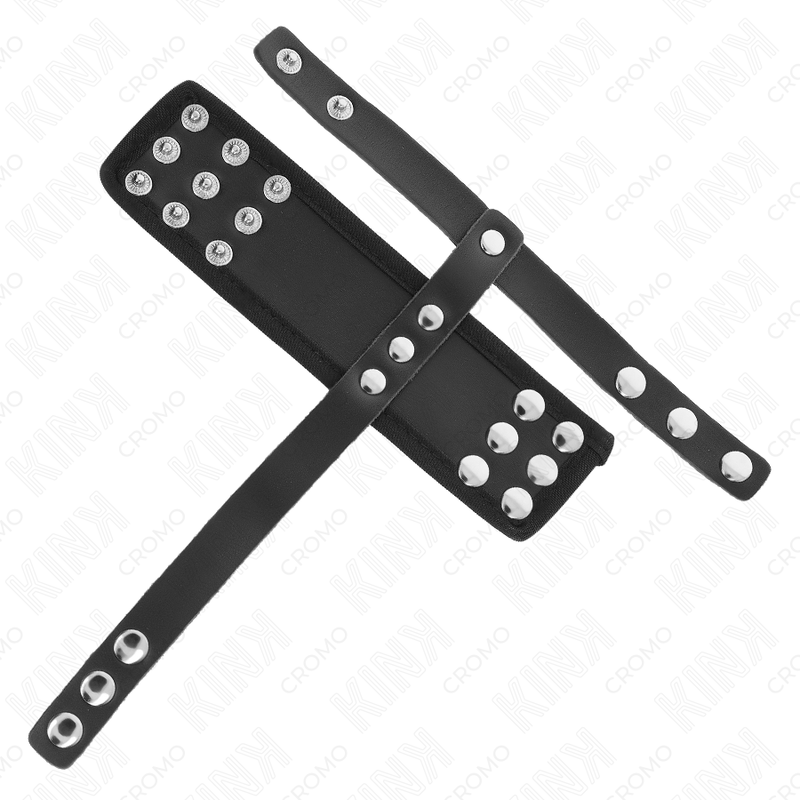 KINK - ANELLO PER GABBIA PER PENE IN PELLE CON CINTURINO REGOLABILE RIVESTITO PER DIVISORI DI PALLINE
