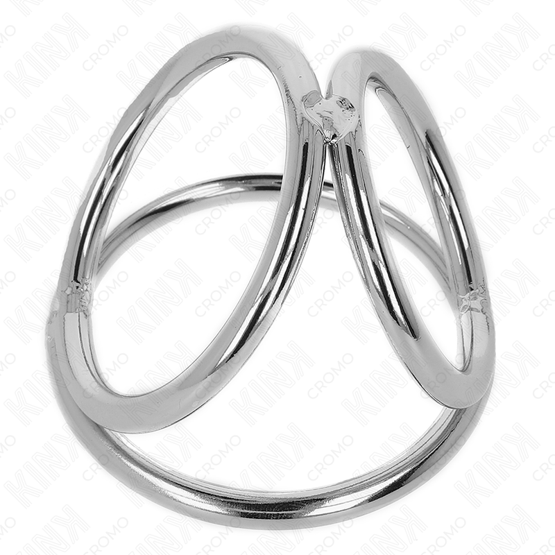 Set di anelli per pene tripli in metallo cromato 3,8 – 5 cm, modello 2 – KINK