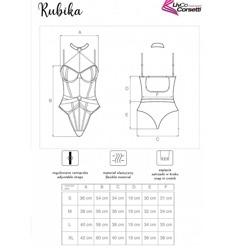 LIVCO CORSETTI FASHION - RUBIKA LC XG079 BODY CON COLLANA NERO XL