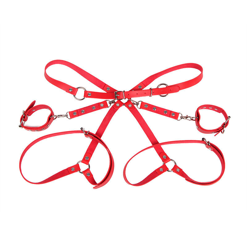 SUBBLIME - 953706 MANETTE CON CINTURA BONDAGE ROSSE TAGLIA UNICA