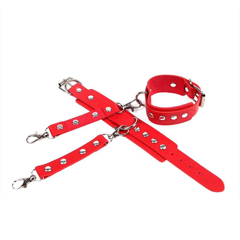 SUBBLIME - 953706 MANETTE CON CINTURA BONDAGE ROSSE TAGLIA UNICA