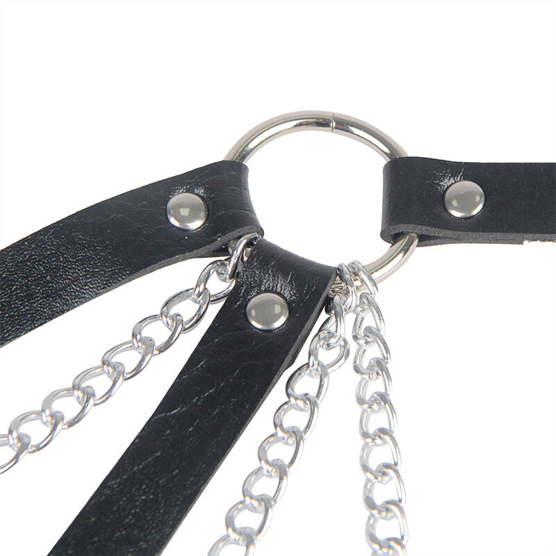 SUBBLIME - 953713 CINTURA PUNK BONDAGE FIBBIA IN METALLO NERA TAGLIA UNICA