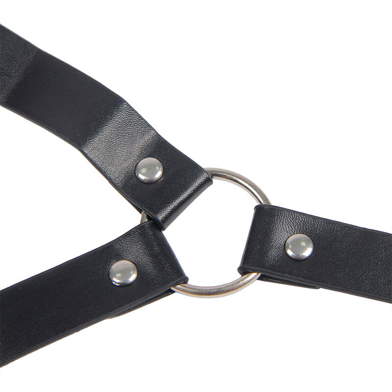 SUBBLIME - 953720 CINTURINI IN PELLE BONDAGE PER IL SENO NERO TAGLIA UNICA