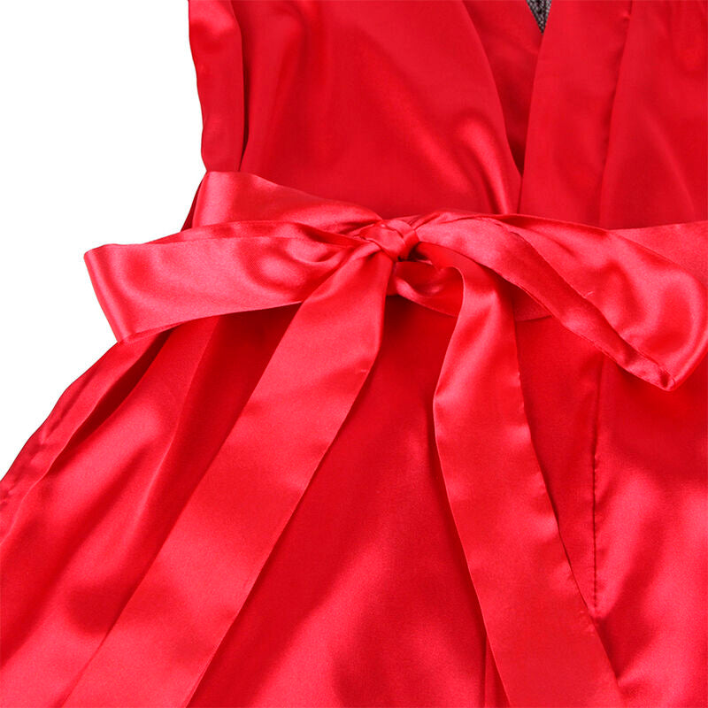 SUBBLIME - 954017 CANOTTIERA IN PIZZO CON SCHIENA TRASPARENTE + PERIZOMA ROSSO/NERO S/M
