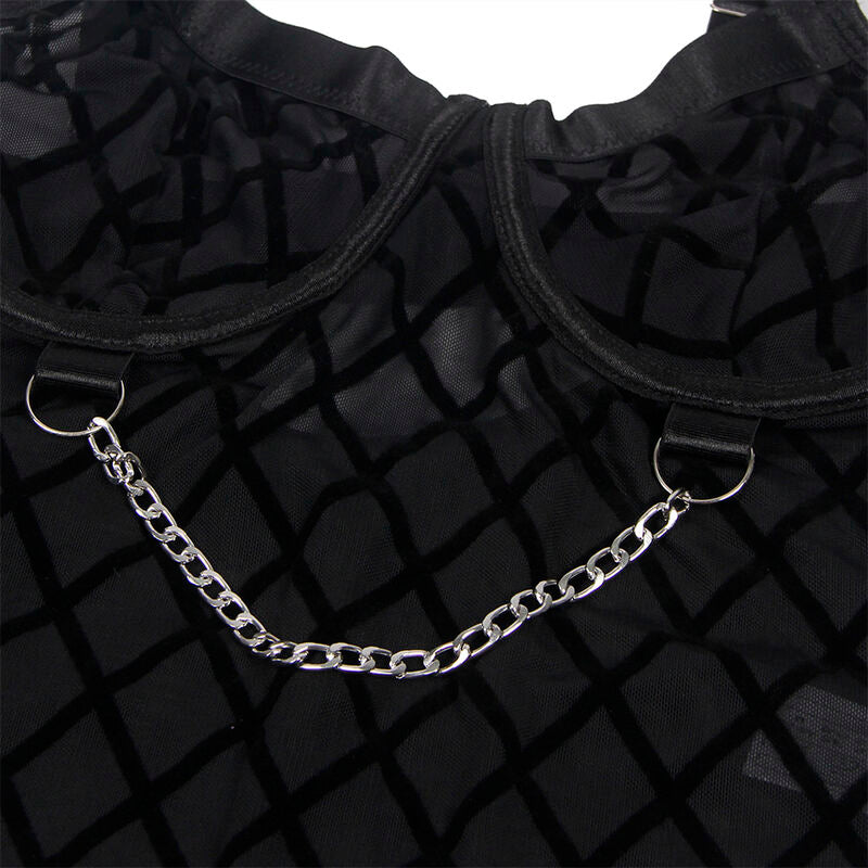 SUBBLIME - 954260 BODY CON CATENE + GIARRETTIERA NERO S/M