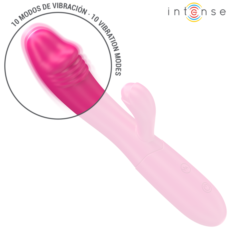 INTENSE - VIBRATORE FLESSIBILE IVY 10 VIBRAZIONI CON LINGUA STIMOLANTE ROSA