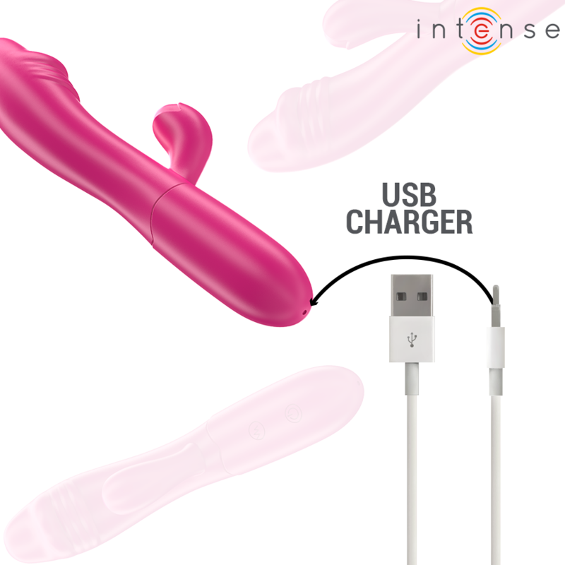 INTENSE - VIBRATORE FLESSIBILE IVY 10 VIBRAZIONI CON LINGUA STIMOLANTE ROSA