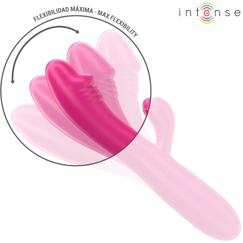 INTENSE - VIBRATORE FLESSIBILE IVY 10 VIBRAZIONI CON LINGUA STIMOLANTE ROSA