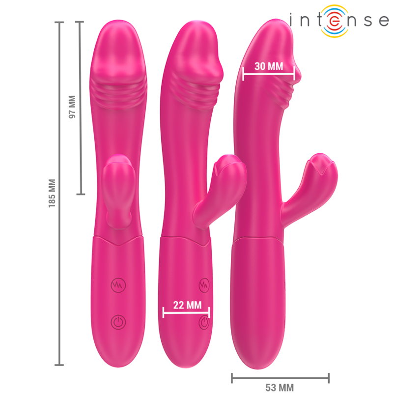 INTENSE - VIBRATORE FLESSIBILE IVY 10 VIBRAZIONI CON LINGUA STIMOLANTE ROSA