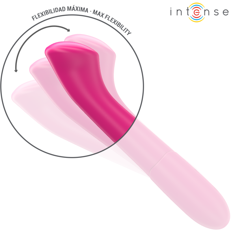 Vibratore flessibile in silicone | 19,0 cm | 10 modalità | Rosa | INTENSO