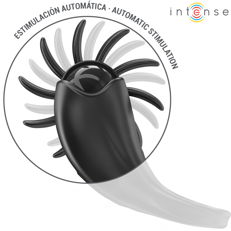 Anello vibrante Mabel con stimolatore clitorideo nero - 10 modalità - INTENSO