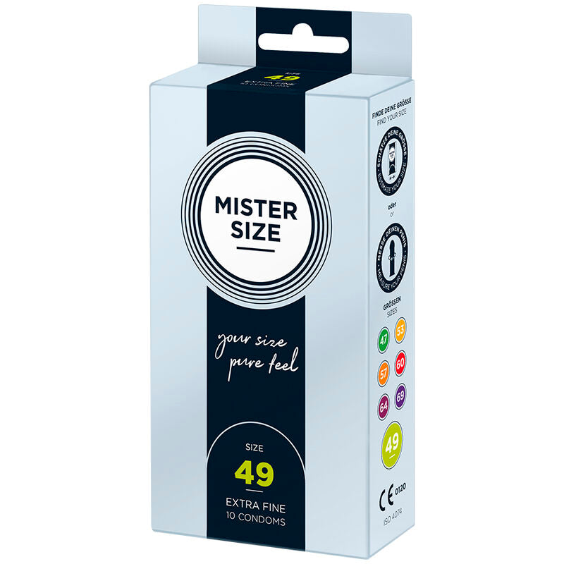 Preservativi ultrasottili taglia S 49 mm – 10 unità – MISTER SIZE