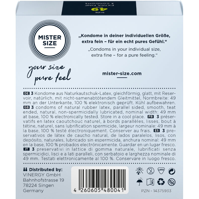 Preservativo MISTER SIZE Taglia S 49 mm – 3 unità