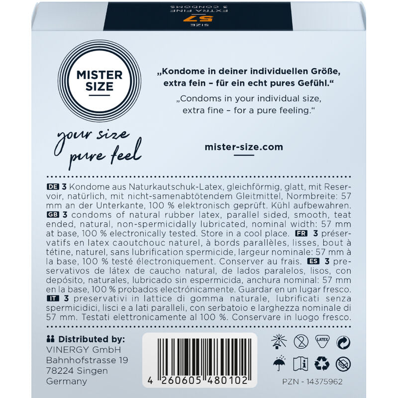 Preservativi Taglia L 57 mm – 3 Unità – MISTER SIZE