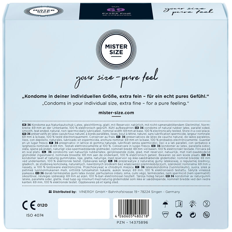 Preservativi MISTER SIZE Taglia XXXL 69 mm – 36 Unità