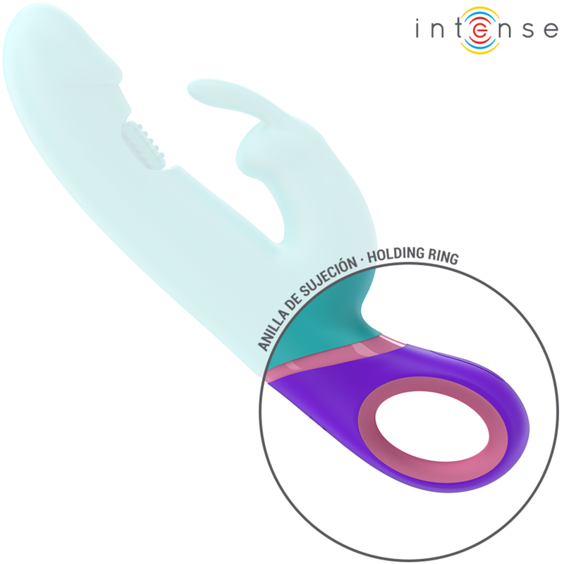 INTENSE - VIBRATORE MONICA RABBIT CON STIMOLATORE ROTANTE PUNTO G BLU