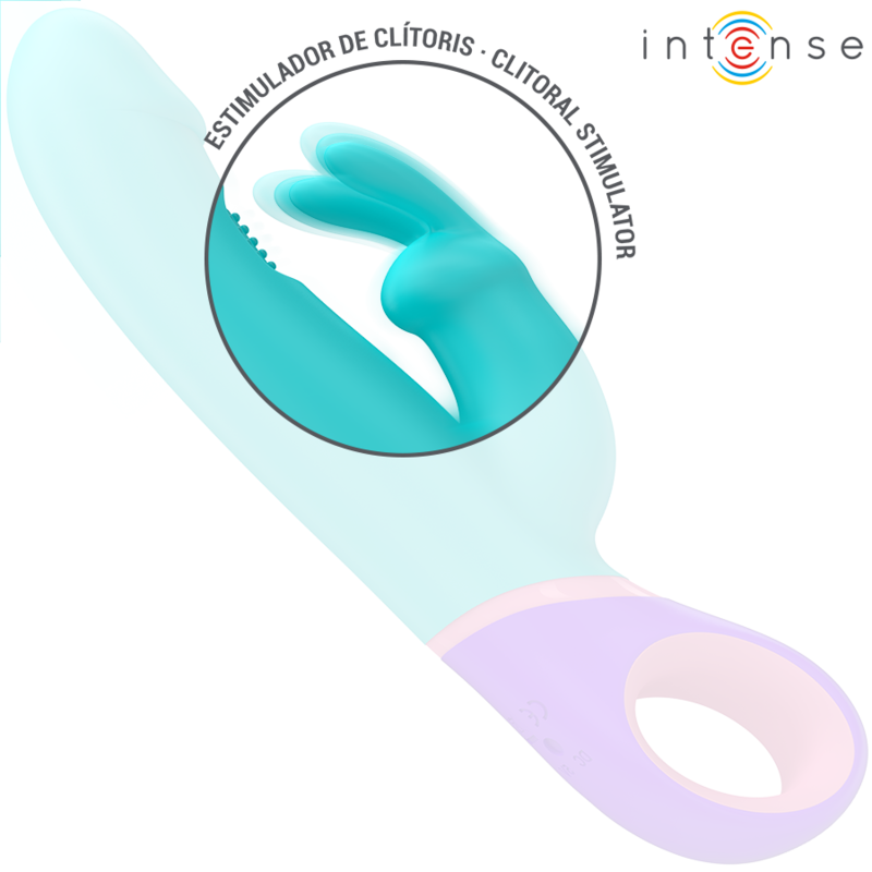INTENSE - VIBRATORE MONICA RABBIT CON STIMOLATORE ROTANTE PUNTO G BLU