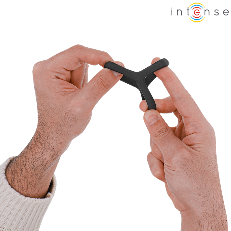 INTENSE - CARSON DOPPIO ANELLO PER PENE IN SILICONE NERO MODELLO 4