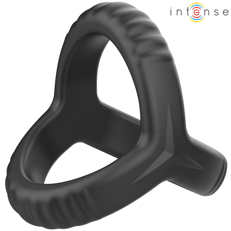 INTENSE - CARSON DOPPIO ANELLO PER PENE IN SILICONE NERO MODELLO 4