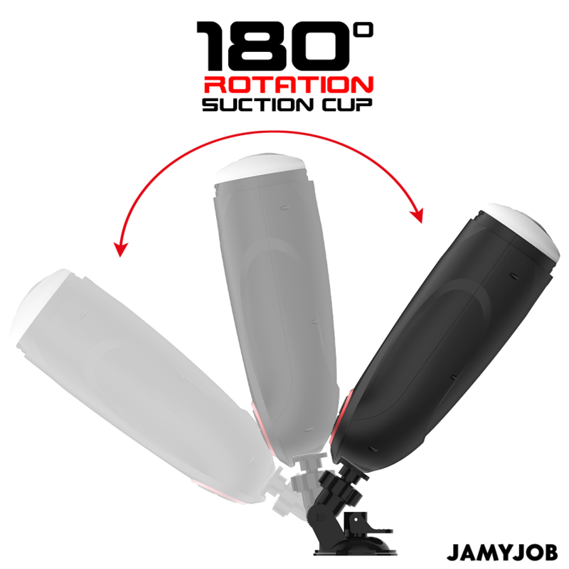 Jamyjob Gravity – Masturbatore automatico a spinta con suono | Nero/Rosso