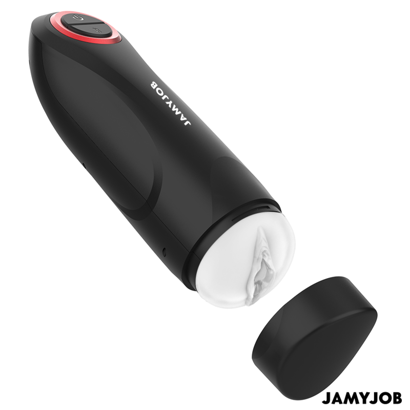Jamyjob Gravity – Masturbatore automatico a spinta con suono | Nero/Rosso