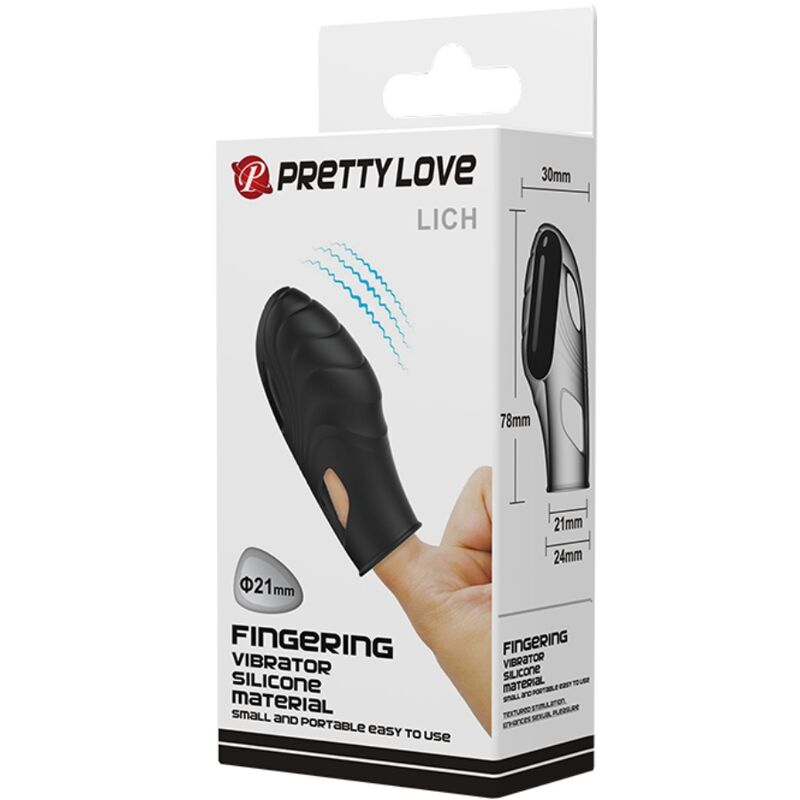 PRETTY LOVE - VIBRATORE DA DITO IN SILICONE LICH NERO