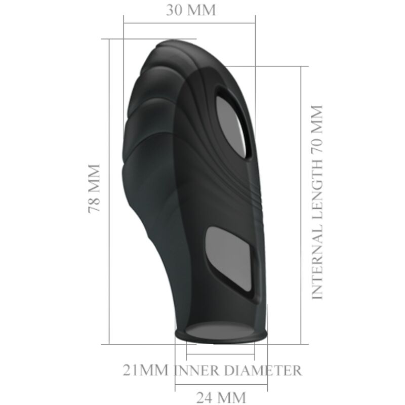 PRETTY LOVE - VIBRATORE DA DITO IN SILICONE LICH NERO