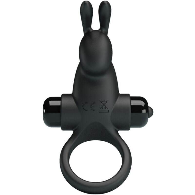 PRETTY LOVE - ANELLO VIBRANTE + STIMOLATORE CLITORIDEO RABBIT 10 VIBRAZIONI NERO