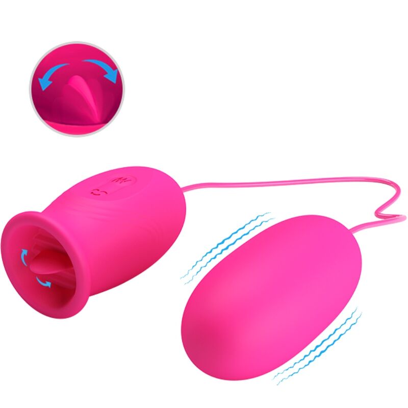 PRETTY LOVE - UOVA VIBRANTE MARGHERITA + LINGUA STIMOLANTE CLITORIDE ROSA
