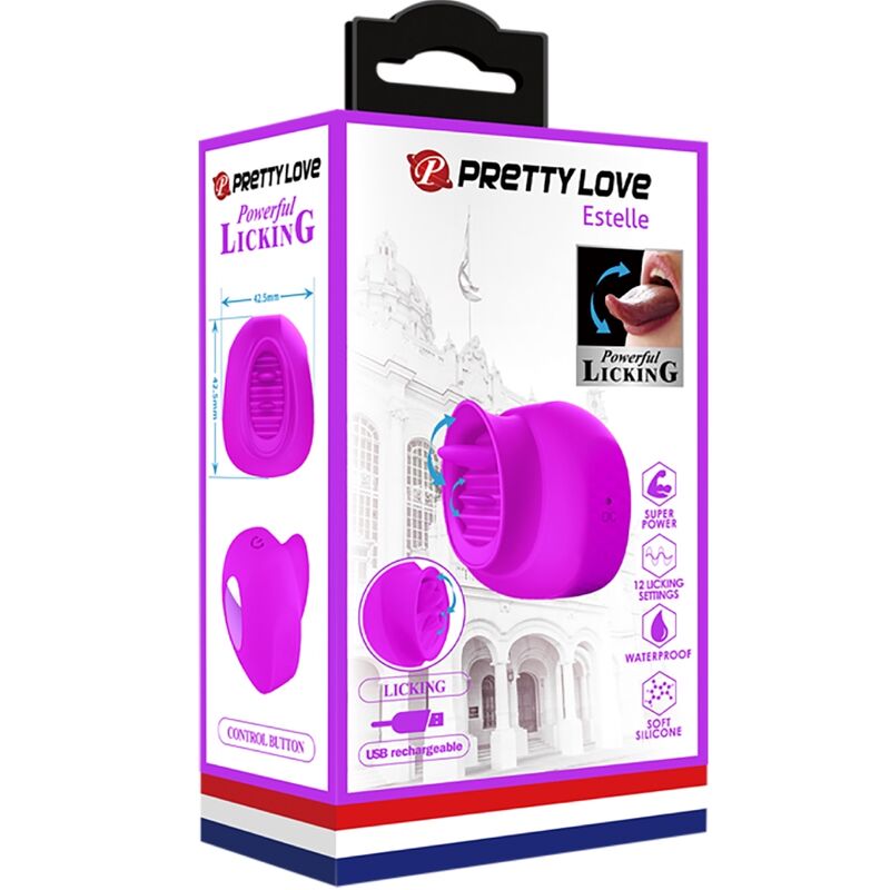 PRETTY LOVE - ESTELLE STIMOLATORE CLITORIDEO LINGUA 12 VIBRAZIONI VIOLA