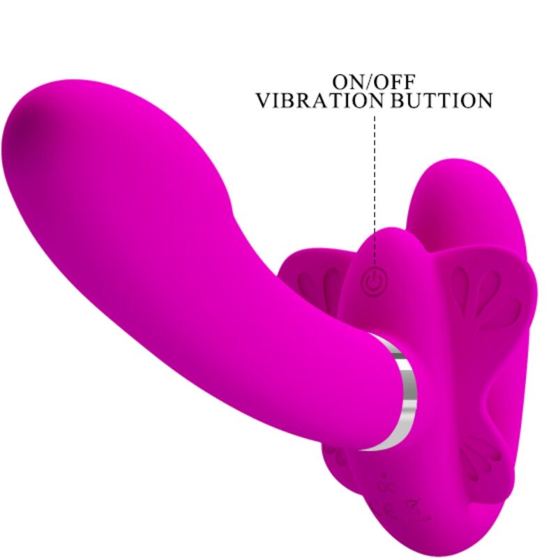 PRETTY LOVE - VALERIE DOPPIO VIBRATORE STRAP-ON 12 VIBRAZIONI VIOLA