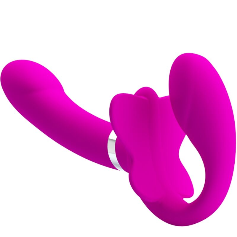 PRETTY LOVE - VALERIE DOPPIO VIBRATORE STRAP-ON 12 VIBRAZIONI VIOLA
