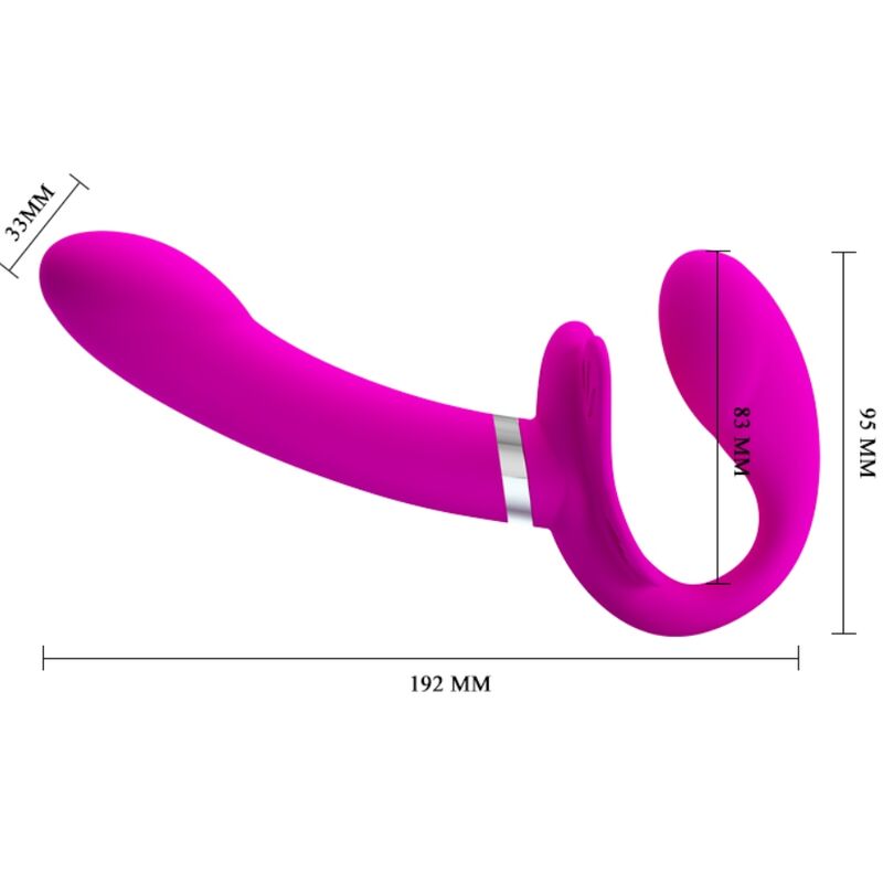 PRETTY LOVE - VALERIE DOPPIO VIBRATORE STRAP-ON 12 VIBRAZIONI VIOLA