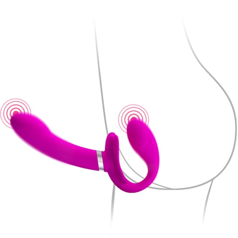PRETTY LOVE - VALERIE DOPPIO VIBRATORE STRAP-ON 12 VIBRAZIONI VIOLA
