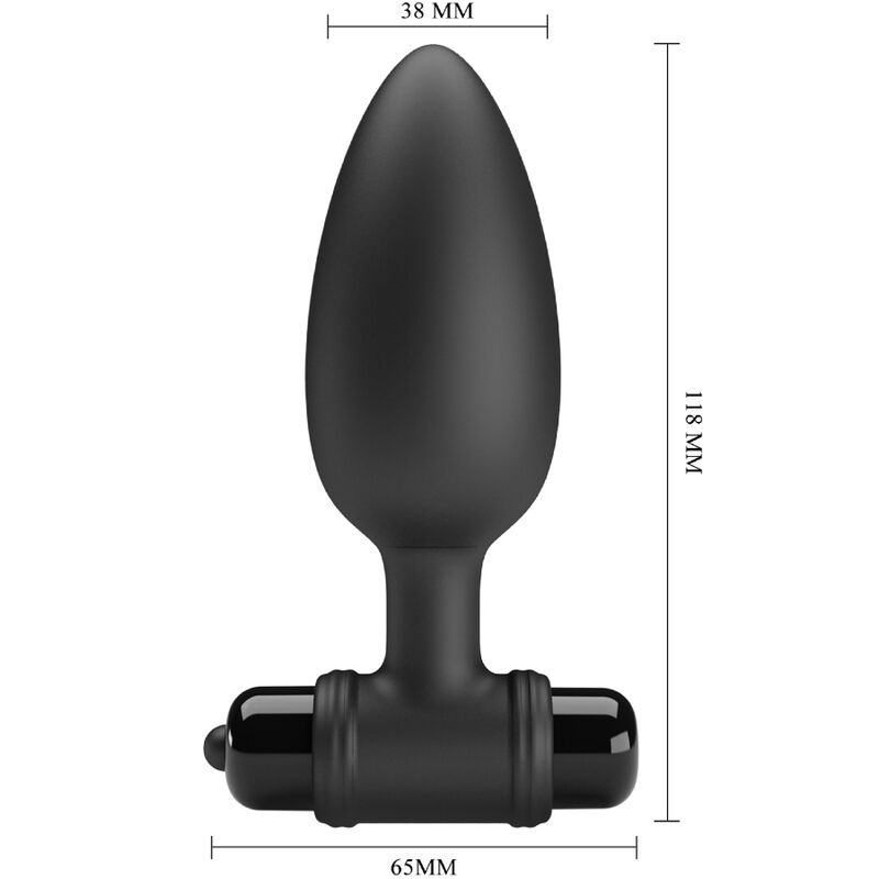 PRETTY LOVE - VIBRA BUTT PLUG 2 ANAL PLUG 10 VIBRAZIONI NERO