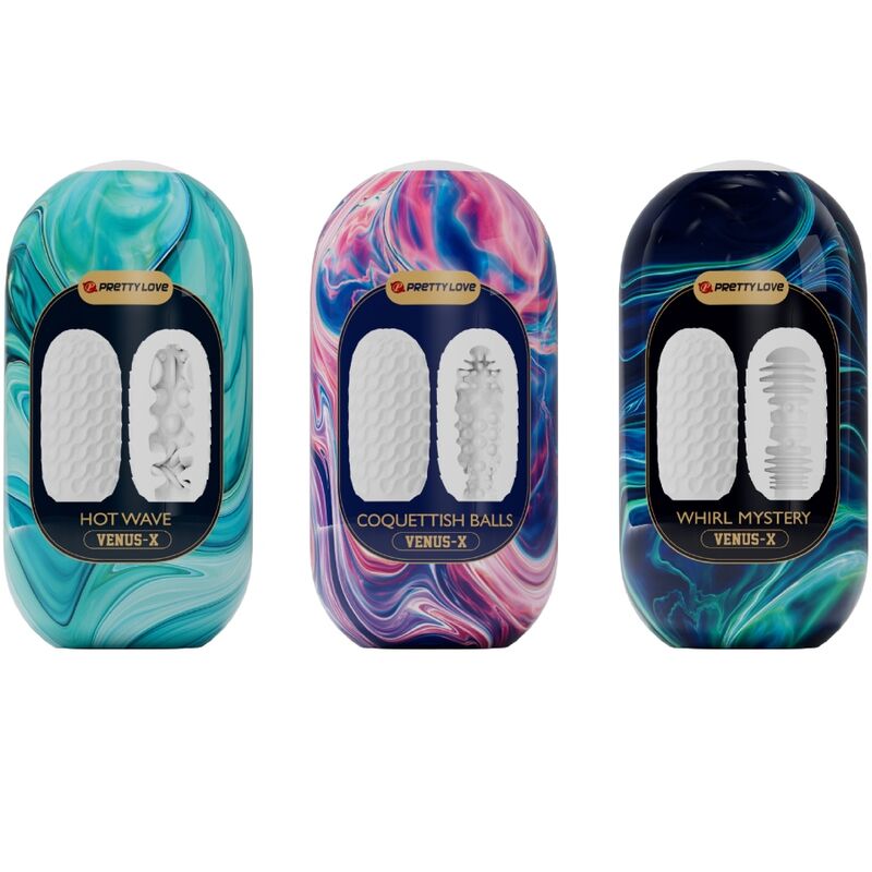PRETTY LOVE - VENUS X 15 MASTURBATORI MASCHILI IN SILICONE BIANCHI