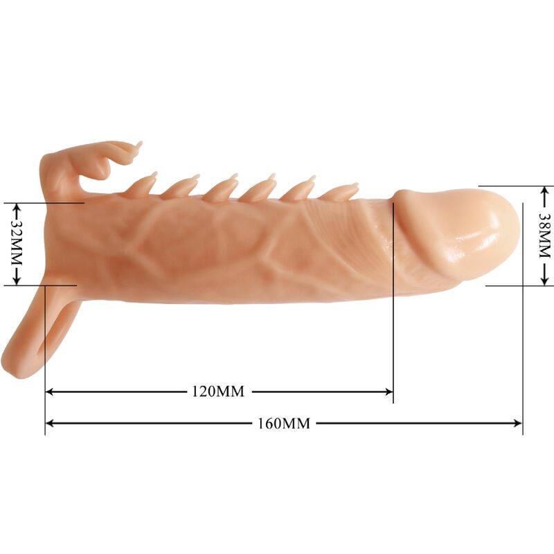 PRETTY LOVE - EMMIT GUAINA PER PENE + STIMOLATORE CLITORIDEO FLESH