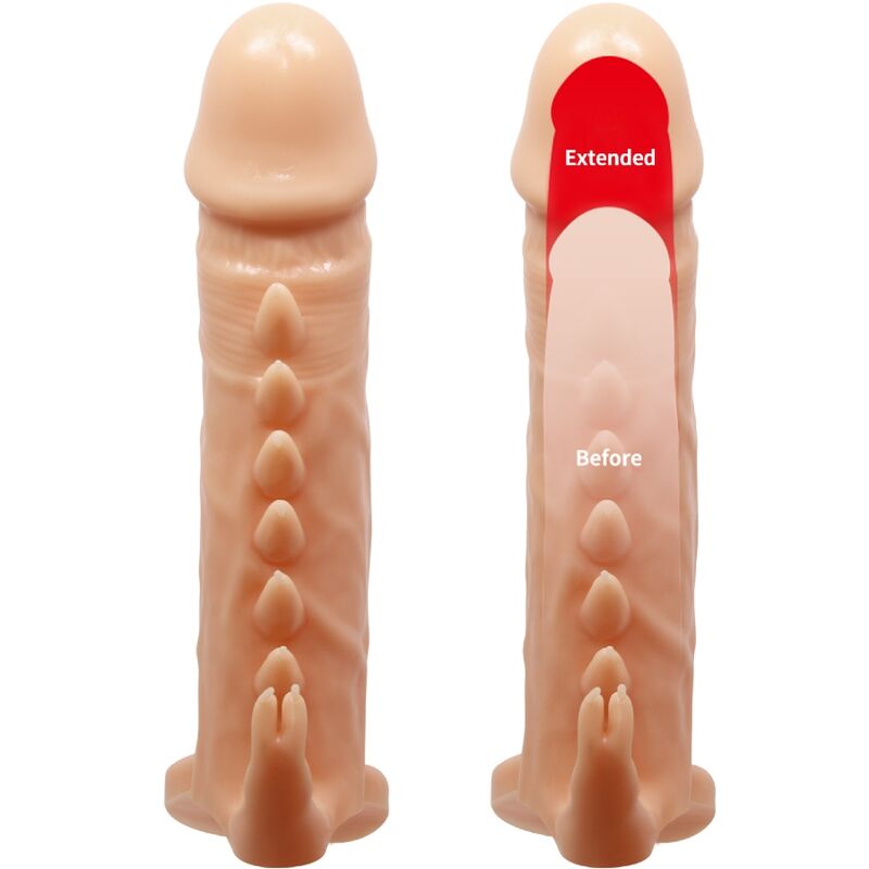 PRETTY LOVE - EMMIT GUAINA PER PENE + STIMOLATORE CLITORIDEO FLESH