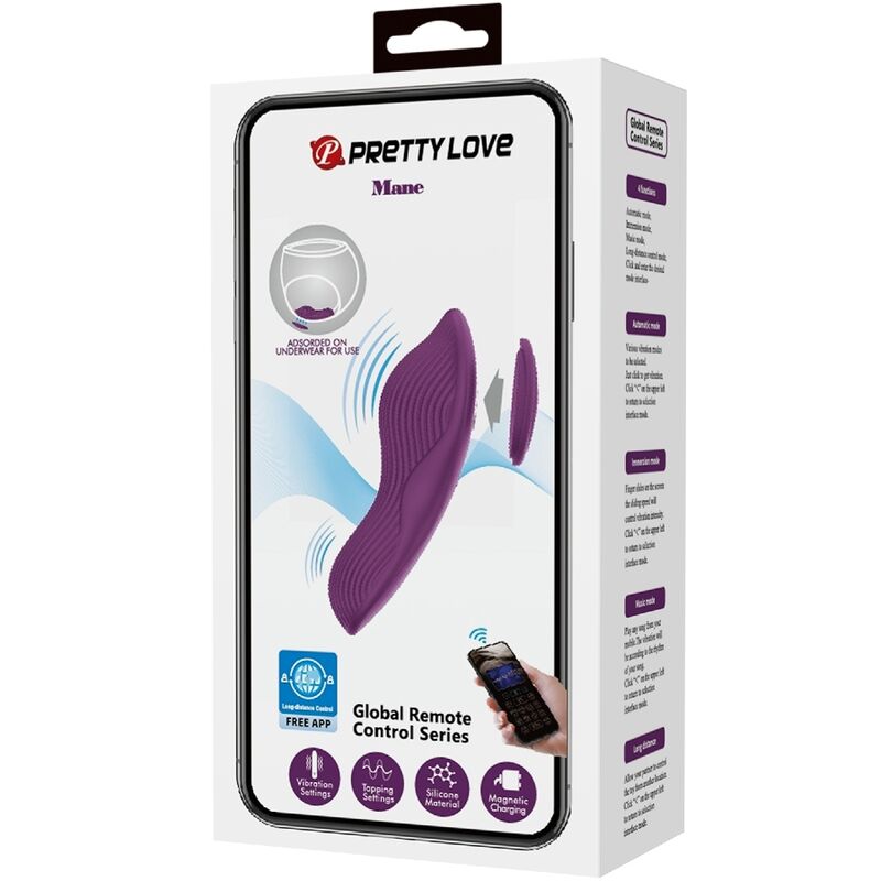 PRETTY LOVE - MASSAGGIATORE PER CLITORIDE CON 10 VIBRAZIONI E TELECOMANDO VIOLA
