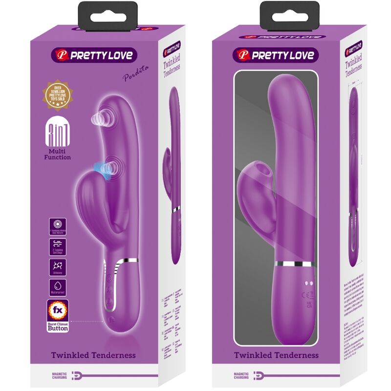 PRETTY LOVE - PERLITA 3 IN 1 VIBRATORE MULTIFUNZIONE RABBIT VIOLA