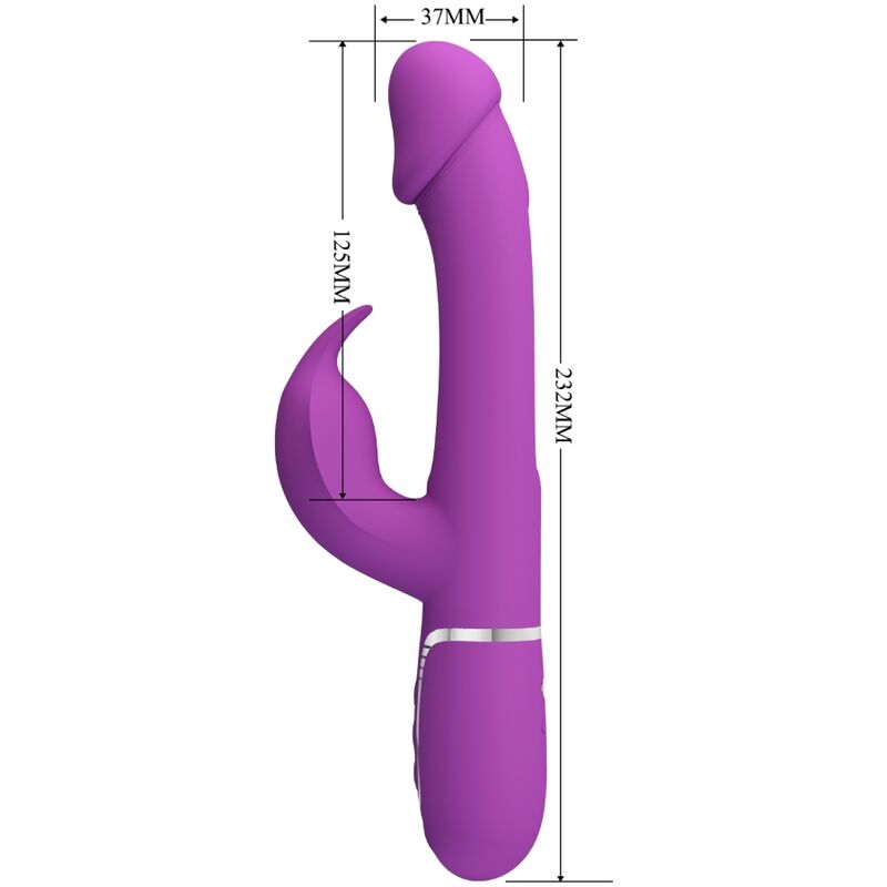 PRETTY LOVE - KAMPAS 3 IN 1 VIBRATORE CONIGLIO MULTIFUNZIONE VIOLA