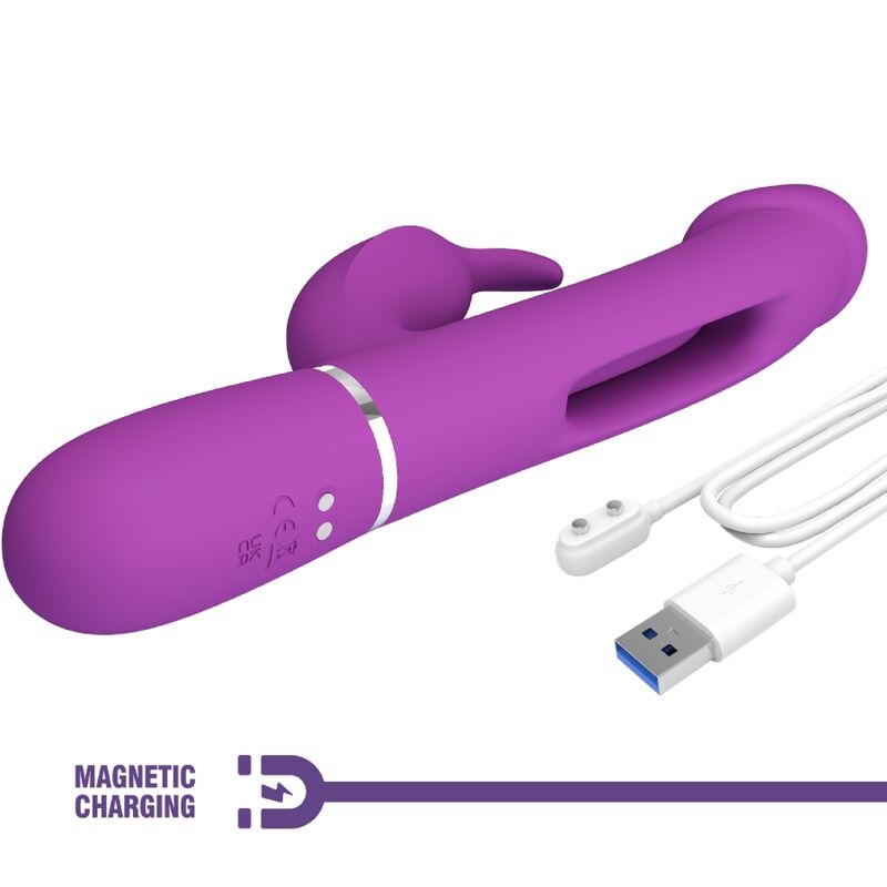 PRETTY LOVE - KAMPAS 3 IN 1 VIBRATORE CONIGLIO MULTIFUNZIONE VIOLA