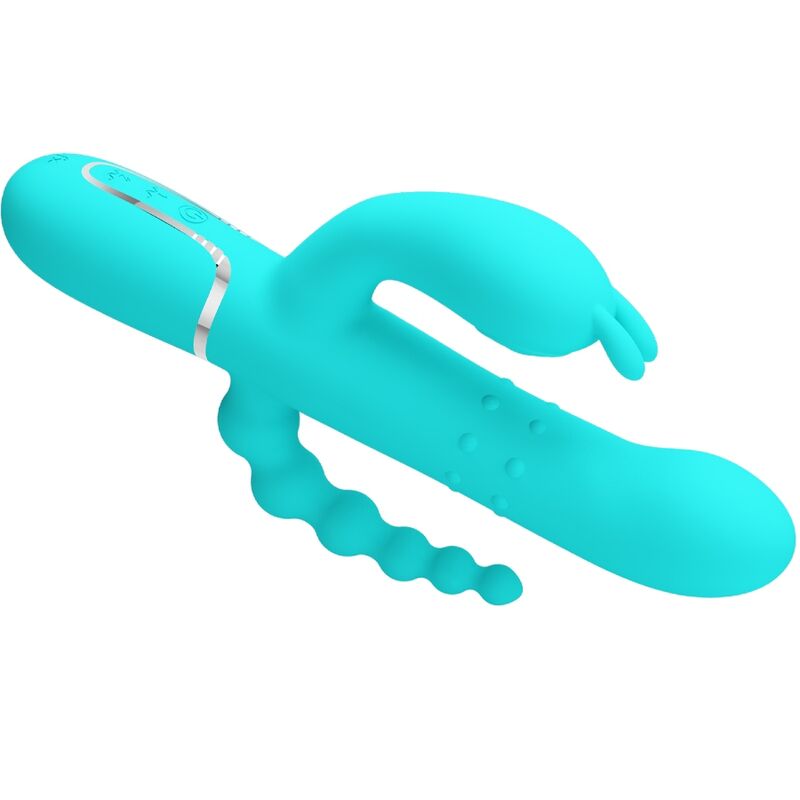 PRETTY LOVE - CAMMY VIBRATORE MULTIFUNZIONE 4 IN 1 CONIGLIO TRIPLO BLU