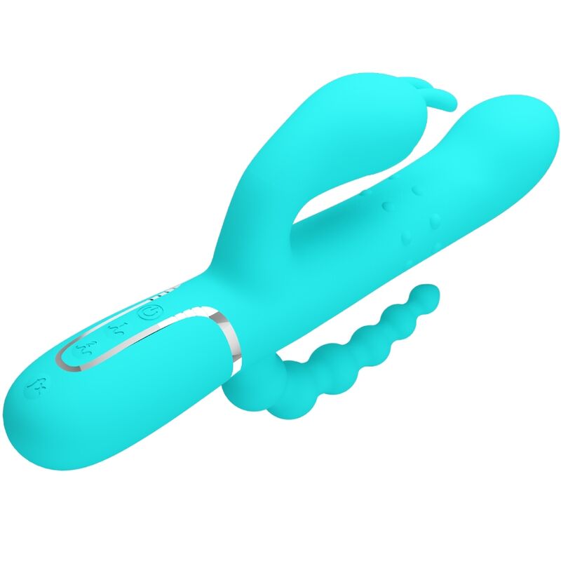 PRETTY LOVE - CAMMY VIBRATORE MULTIFUNZIONE 4 IN 1 CONIGLIO TRIPLO BLU