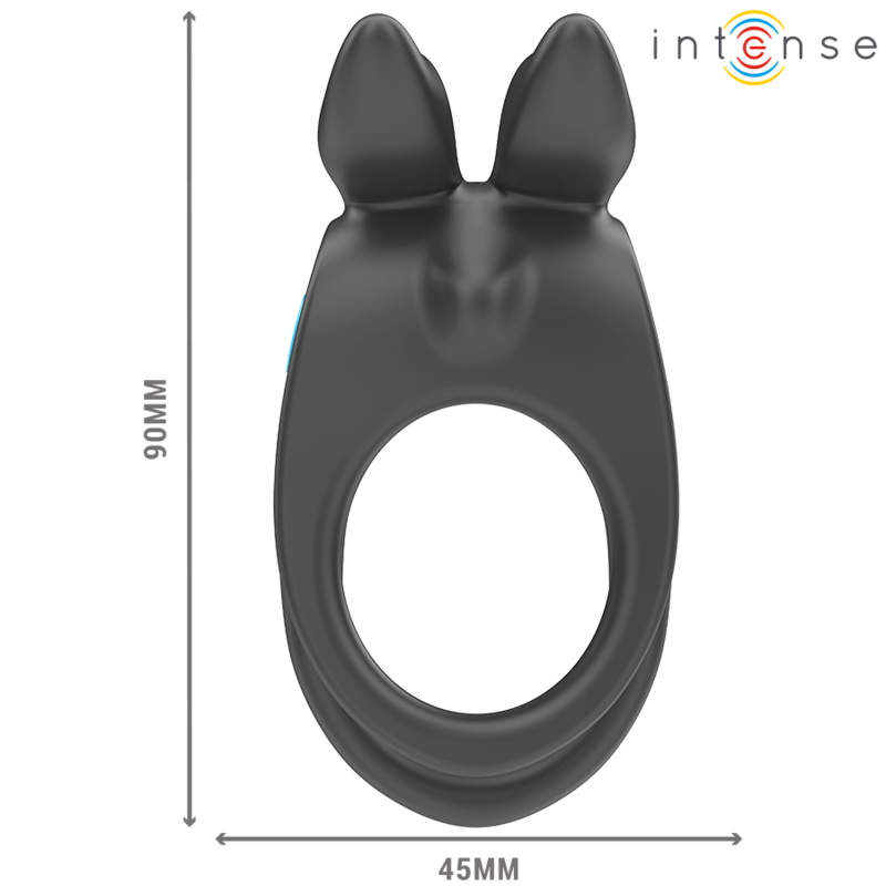 Anello vibrante doppio per pene SAM Nero - 10 modalità, telecomando - INTENSO